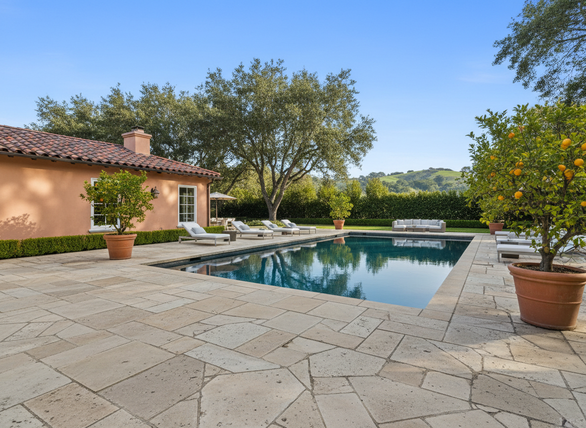 Luxury outdoor living pool and patio